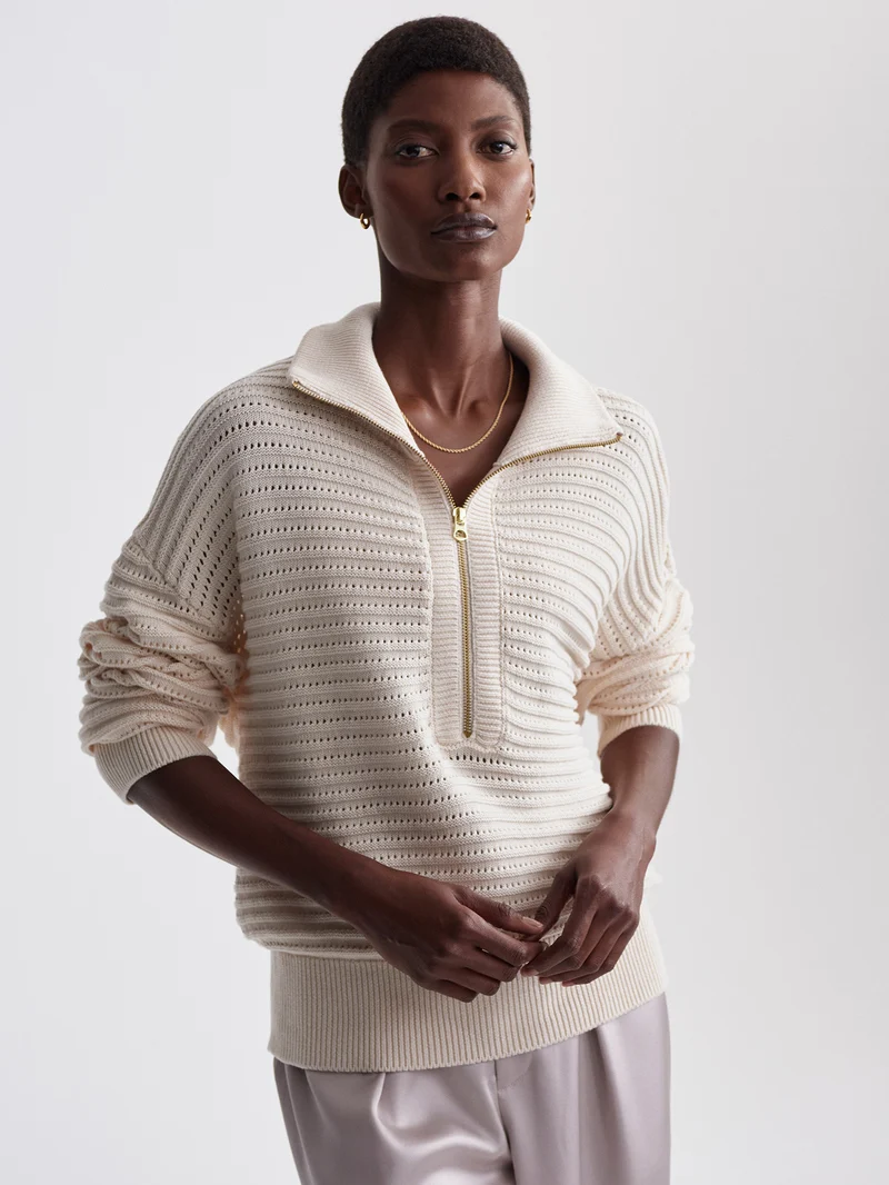 Tara Pointelle Half Zip