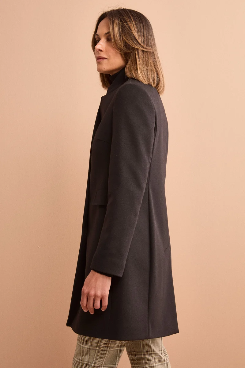 Cappotto Midi Sancrato in Misto Lana e Cashmere - NERO