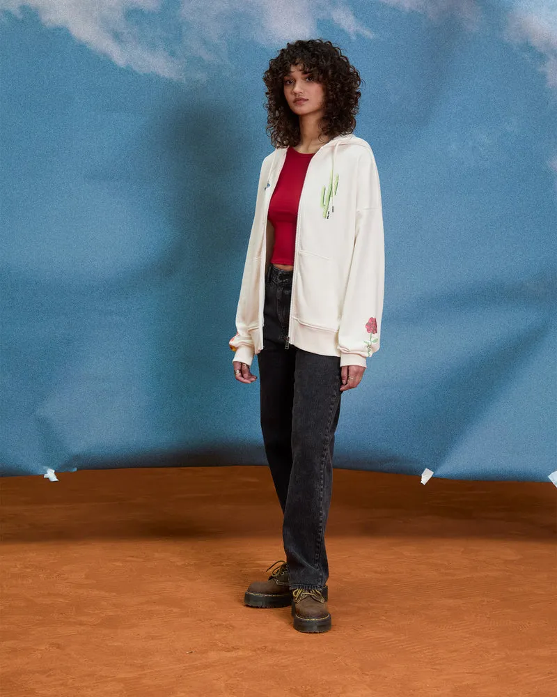 Mickey Mason Zip Up Hoodie - Off White