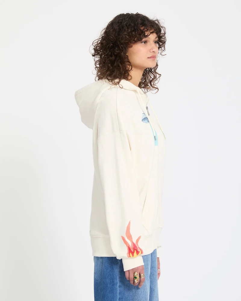Mickey Mason Zip Up Hoodie - Off White