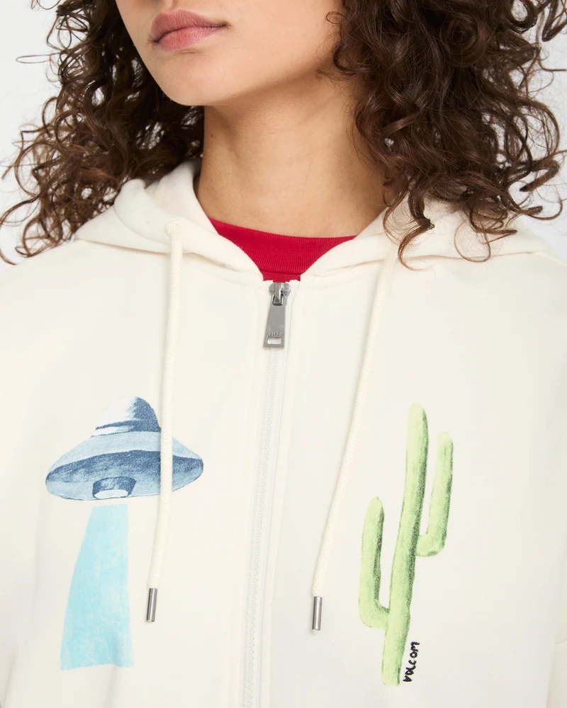 Mickey Mason Zip Up Hoodie - Off White