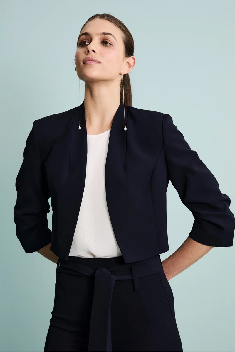 Bolero Elegante Foderato da Cerimonia - BLU