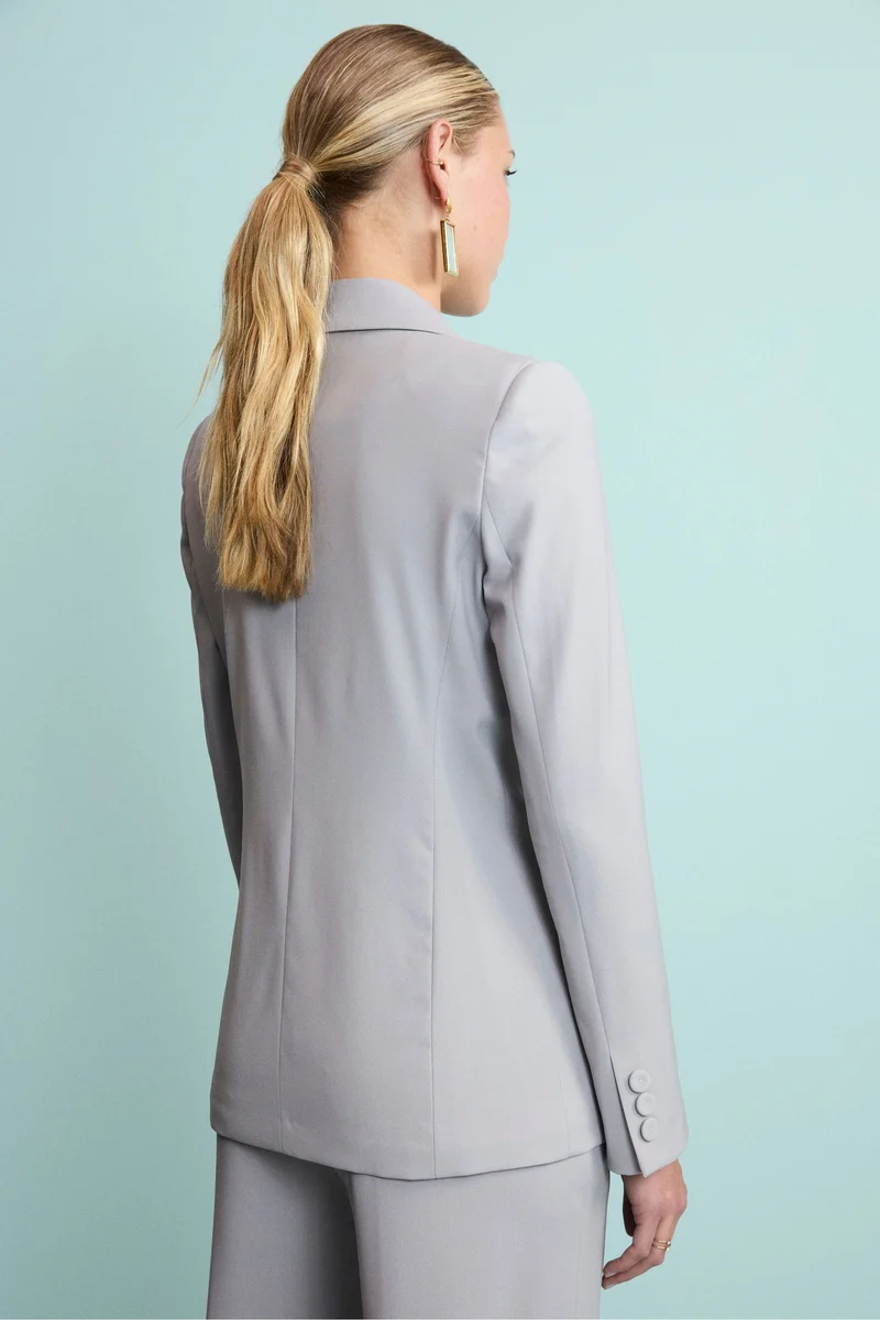 Giacca Elegante Foderata in Lana Vergine - GRIGIO CHIARO