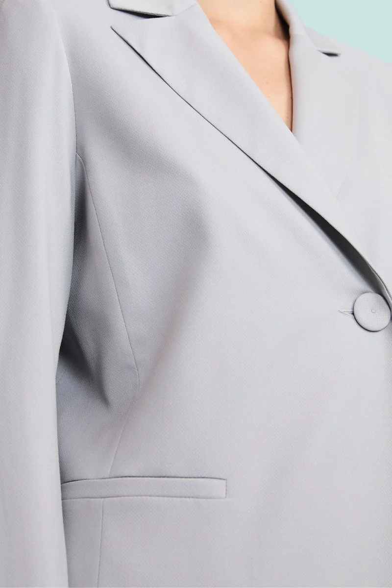 Giacca Elegante Foderata in Lana Vergine - GRIGIO CHIARO