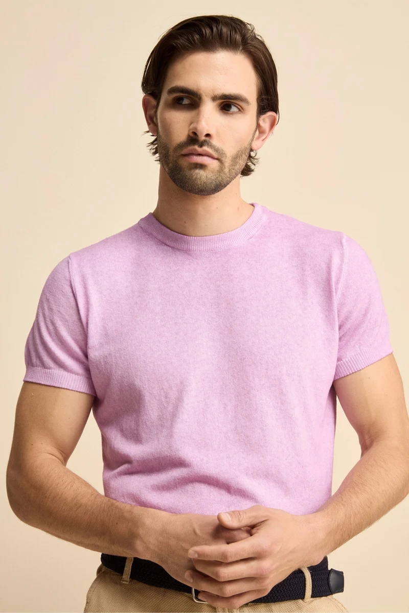 T-Shirt Rasata in Cotone Crêpe - LILLA