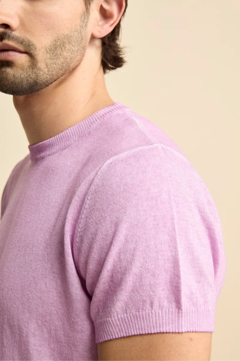 T-Shirt Rasata in Cotone Crêpe - LILLA