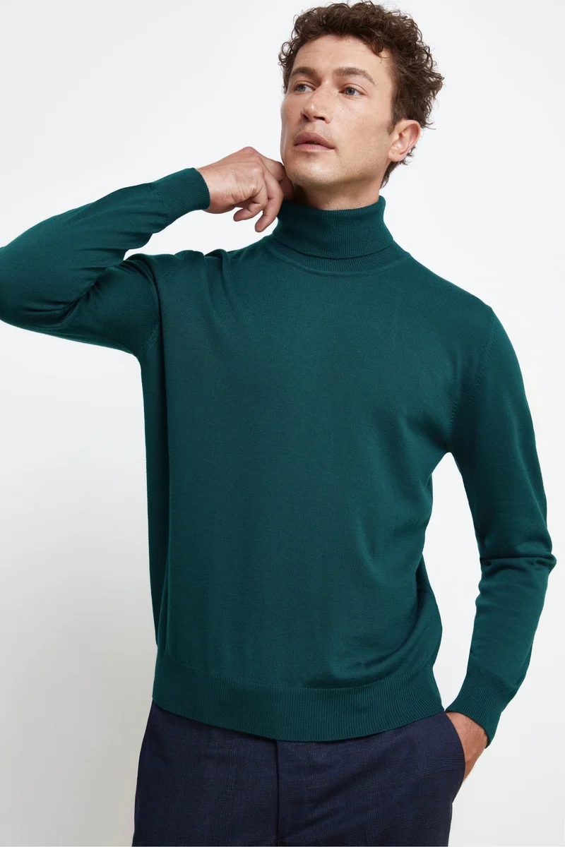 Dolcevita in Lana Merino - VERDE SCURO