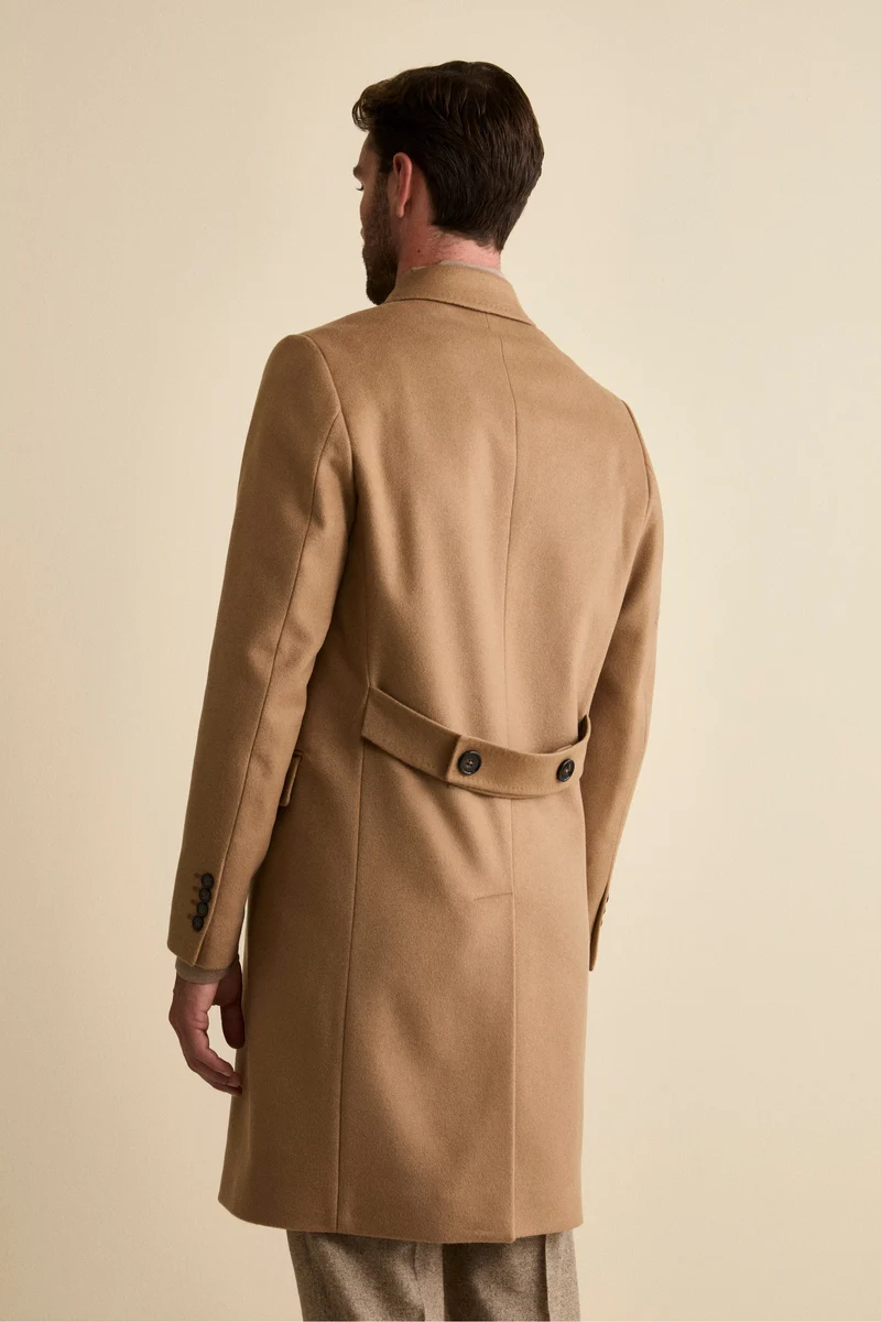 Cappotto Midi Doppiopetto in Misto Lana e Cashmere con Martingala - CAMMELLO