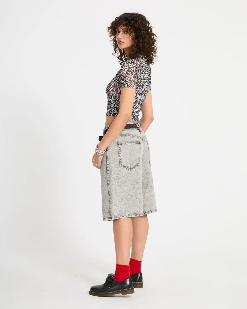 Rawly Knit Mesh Oberteil - Black White