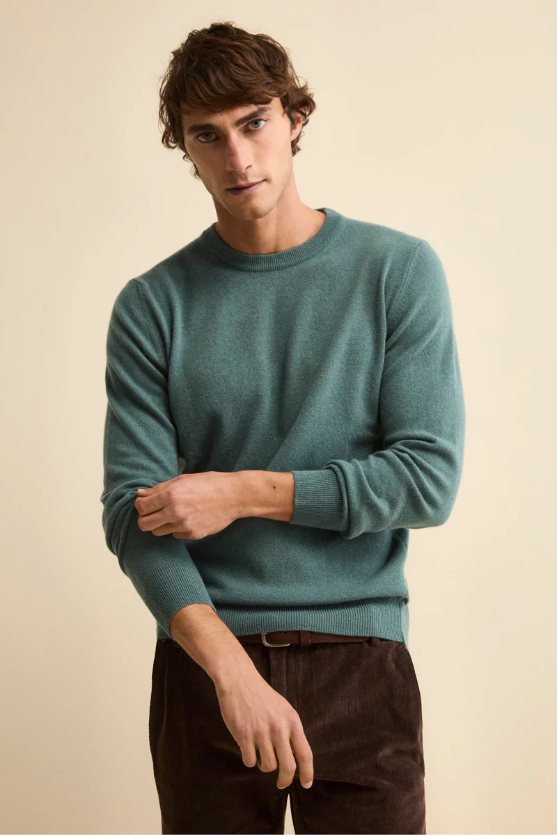 Maglia girocollo in lana - VERDE