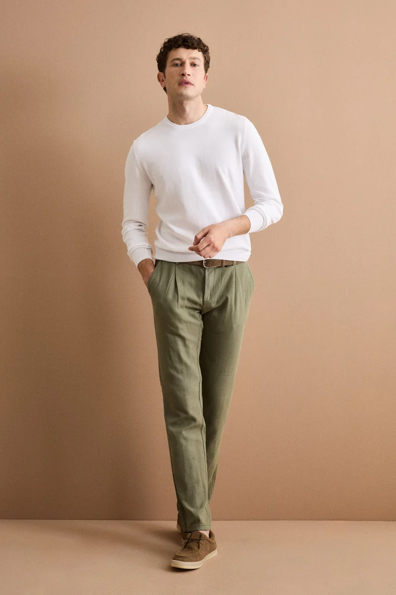Maglia girocollo in cotone - BIANCO