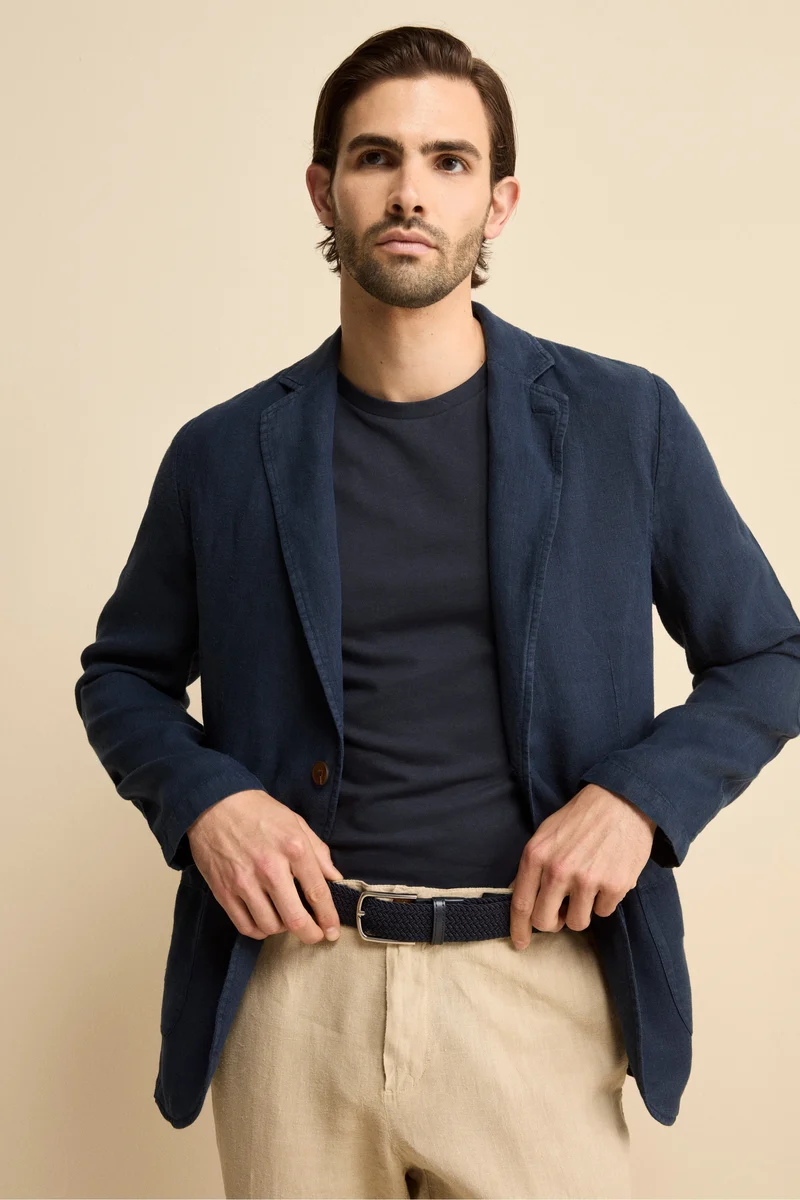 Giacca Blu in Lino - BLU NOTTE