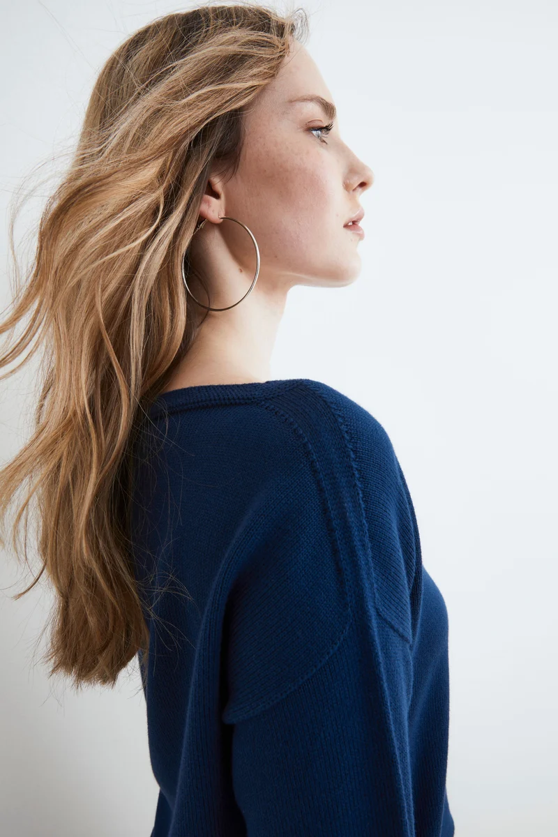 Maglia in cotone colorata - BLU