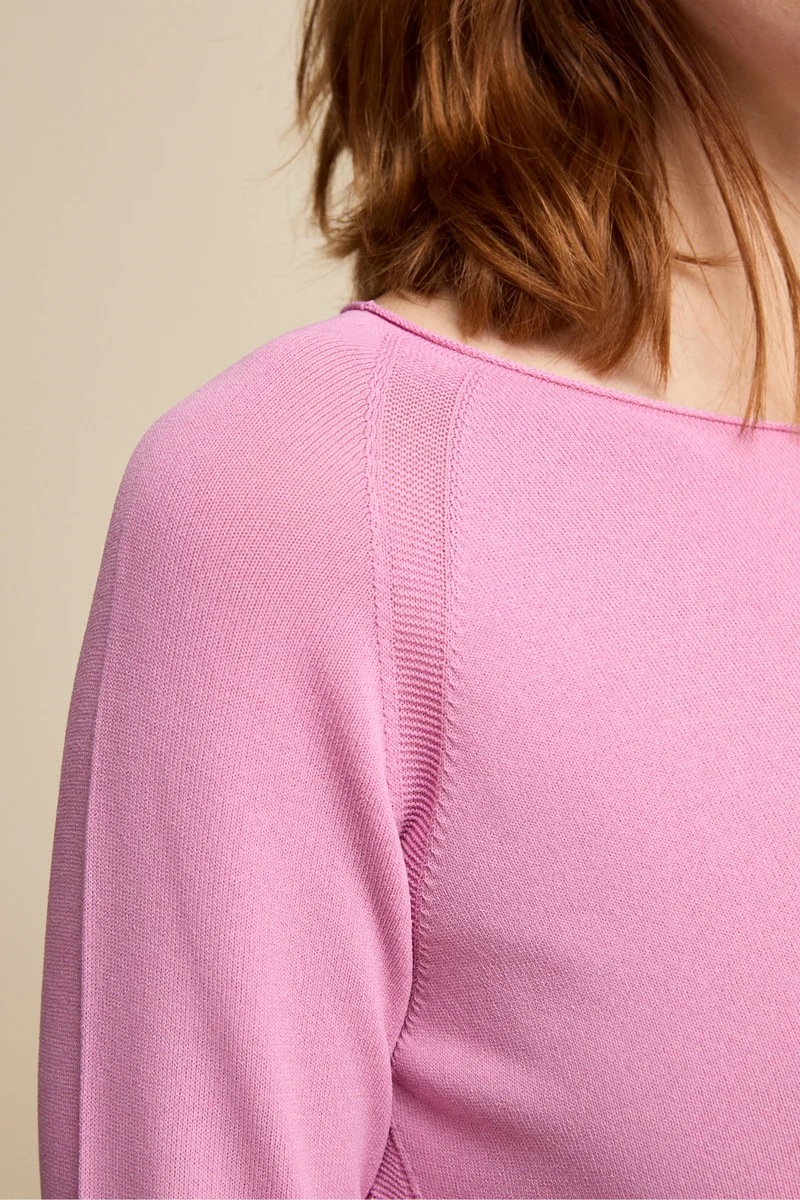 Maglia scollo a barchetta - ROSA SCURO