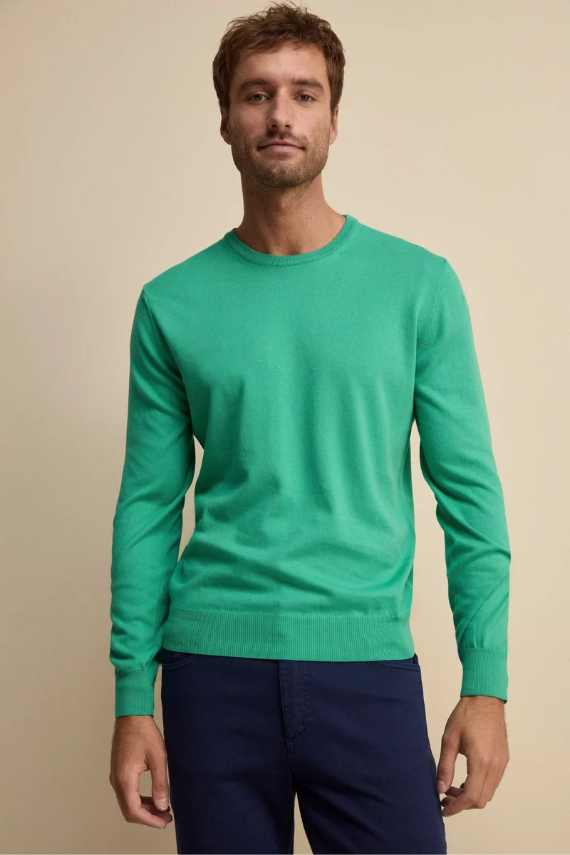 Maglia girocollo in cotone - MENTA