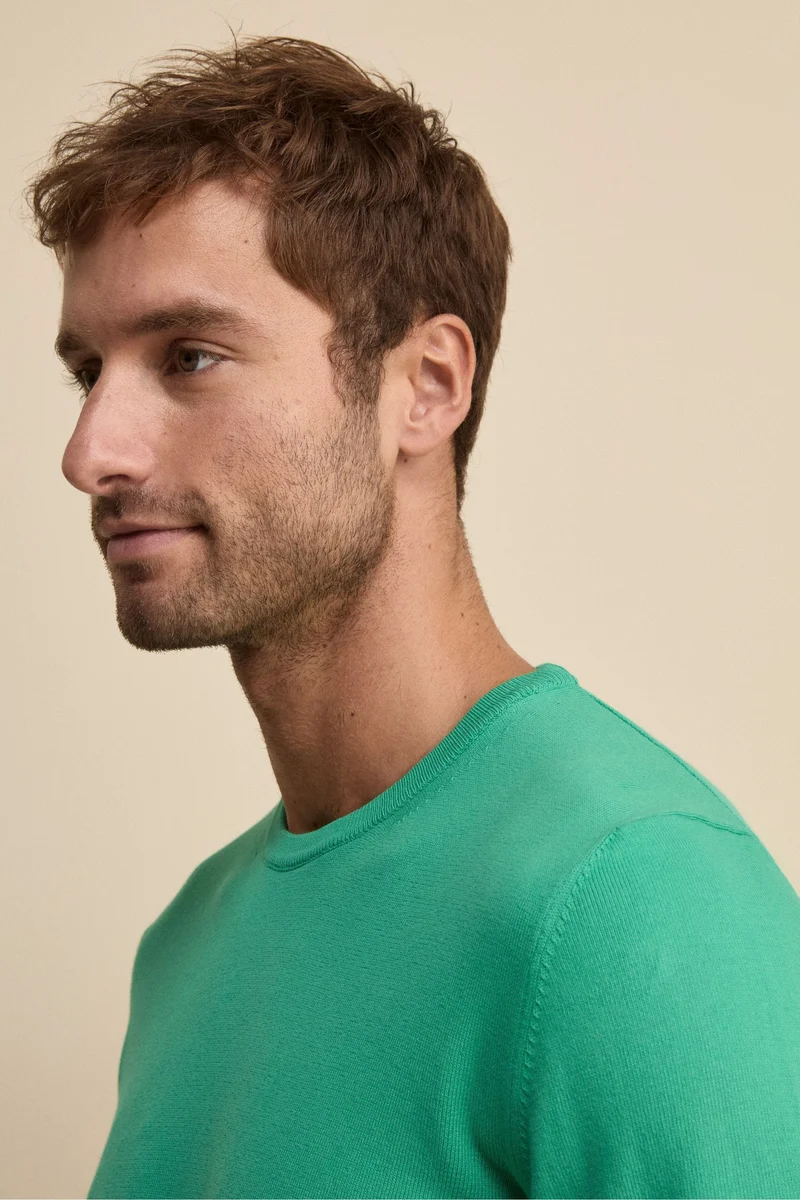 Maglia girocollo in cotone - MENTA
