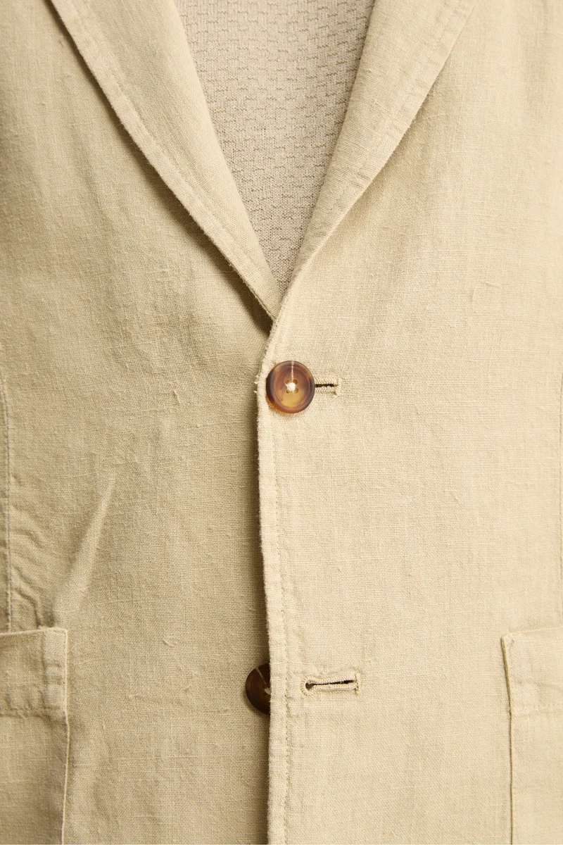 Giacca Beige in Lino - BEIGE