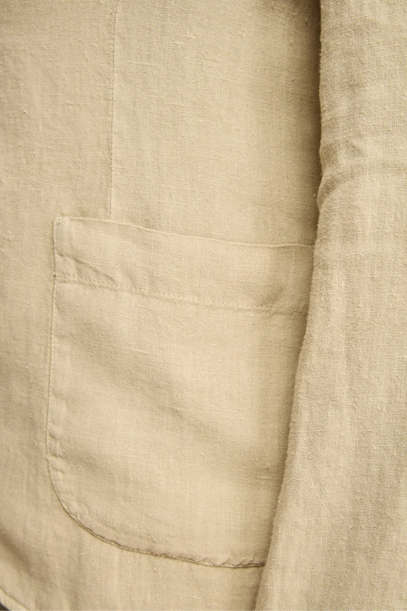 Giacca Beige in Lino - BEIGE