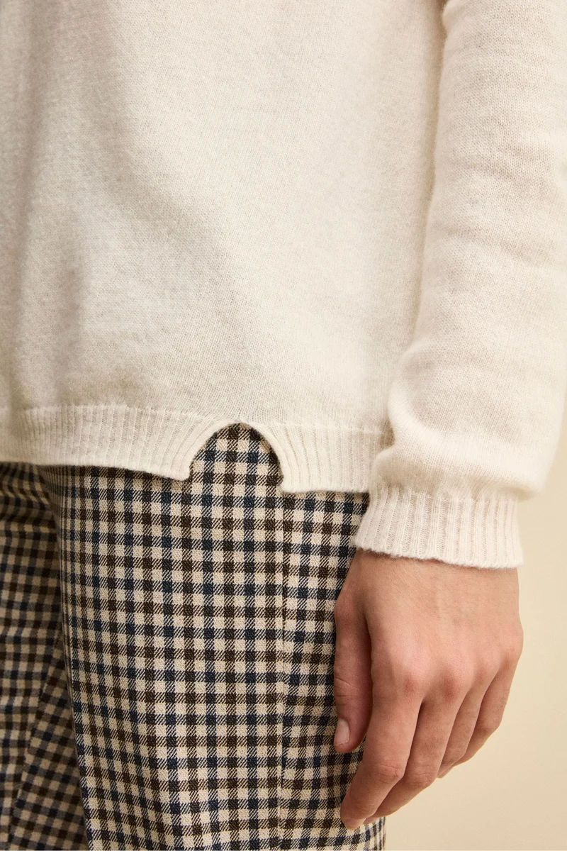 Maglia Collo Morbido lana cashmere - LATTE