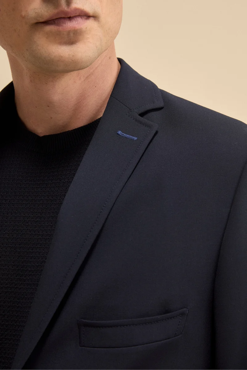 Giacca Travel Monopetto Elasticizzata - BLU