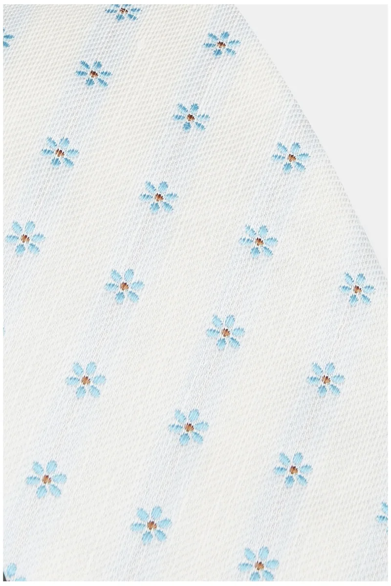Cravatta in seta con fiori - FANT. BIANCO/AZZURRO