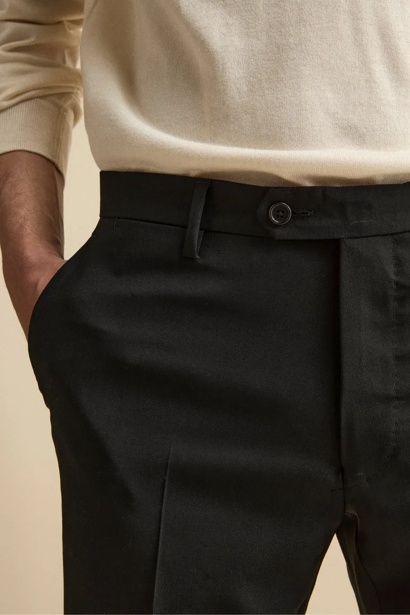 Pantalone Elegante Slim Fit in Lana Drop 8 - NERO