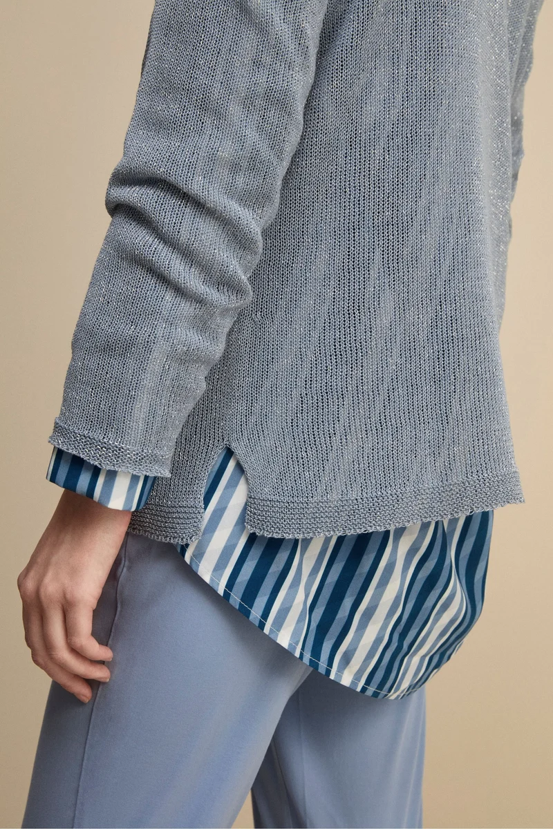 Barchetta Lurex in Cotone - AZZURRO