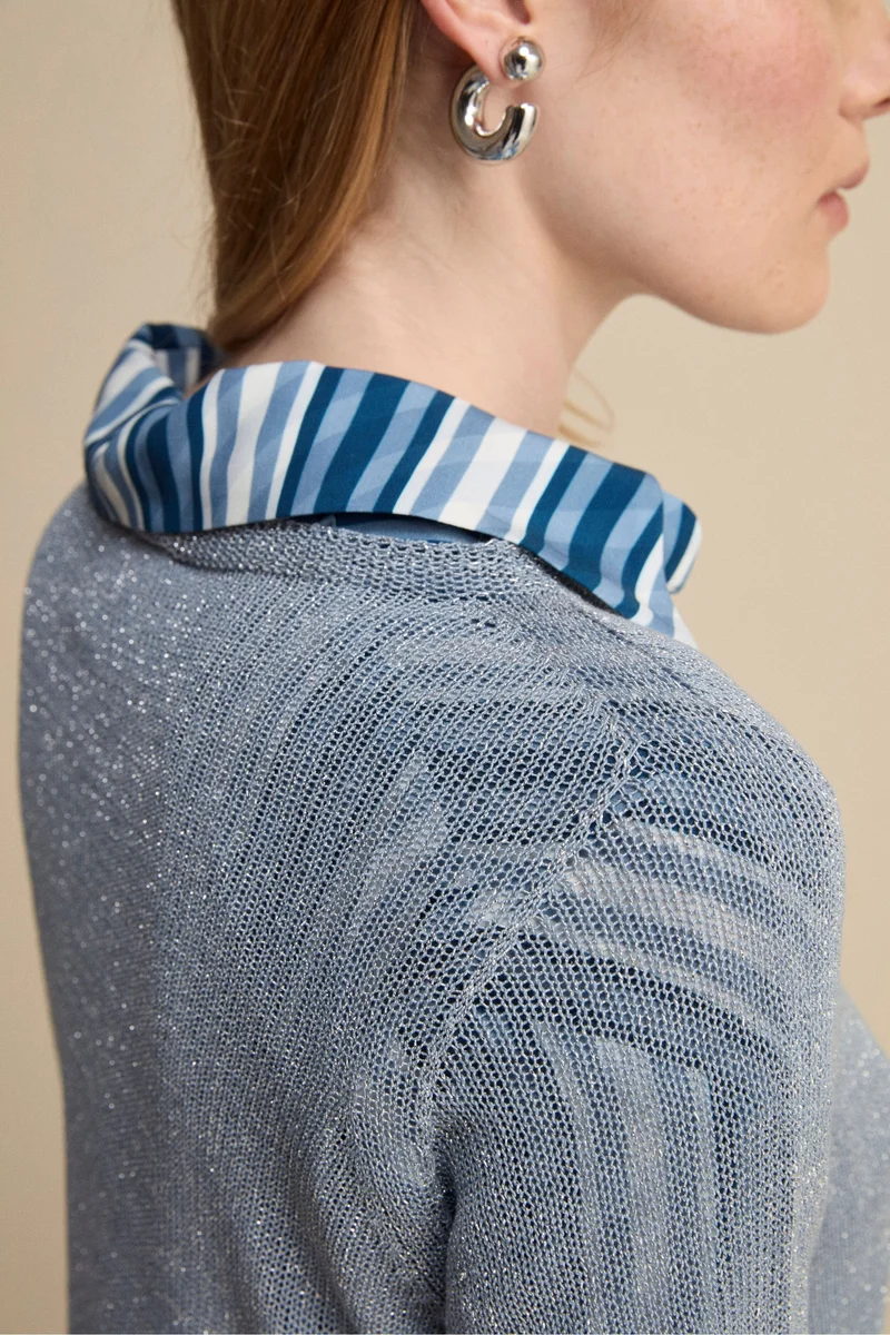 Barchetta Lurex in Cotone - AZZURRO