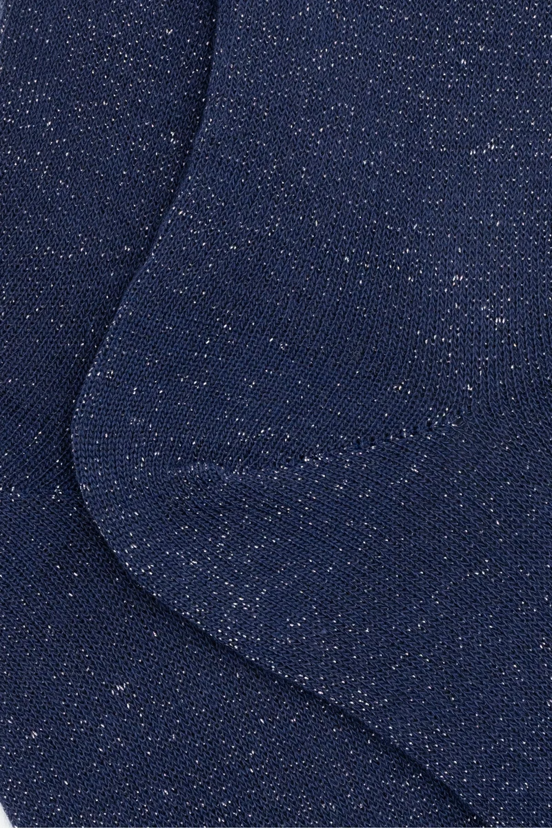 Calze Corte in Cotone con Lurex - BLU