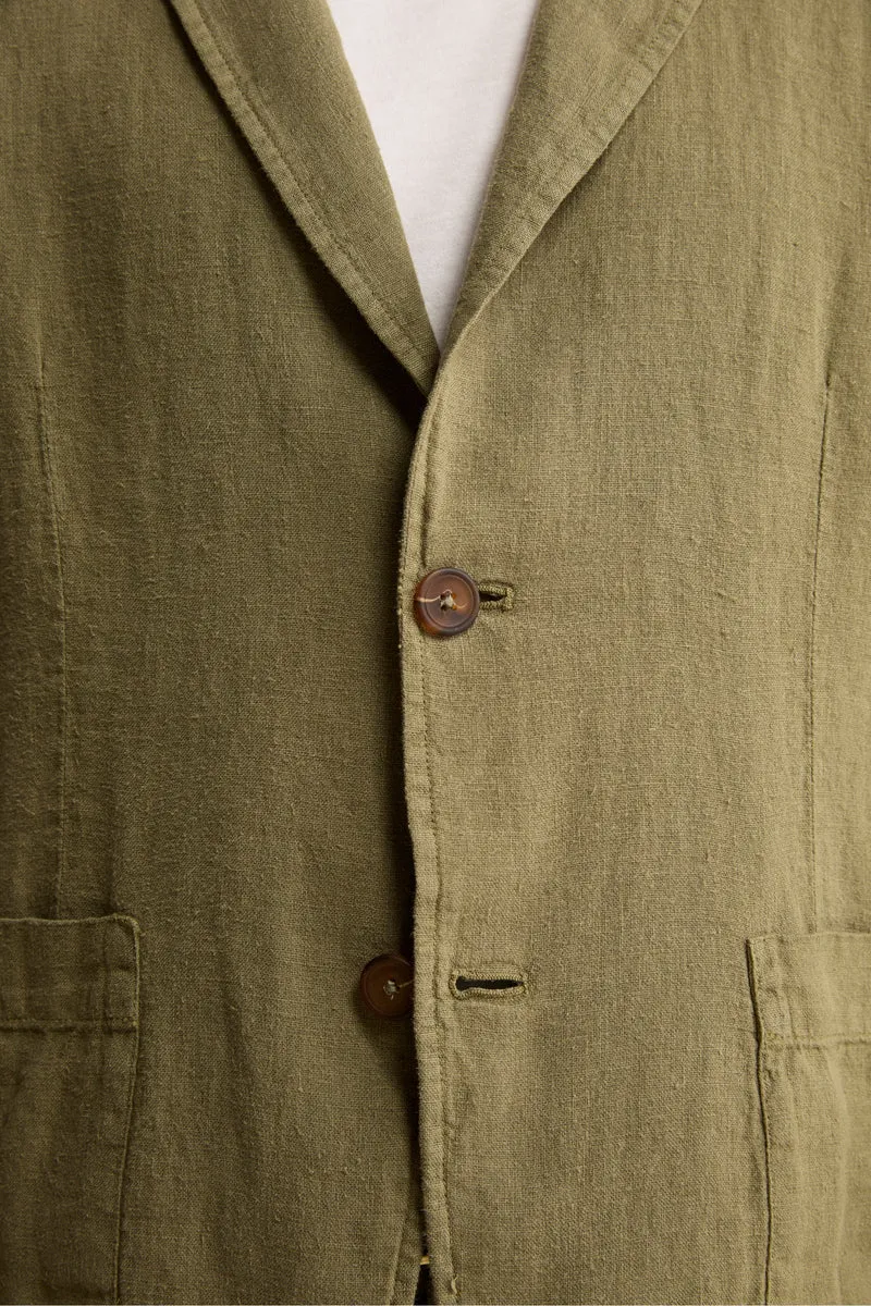 Giacca Verde in Lino - VERDE MILITARE