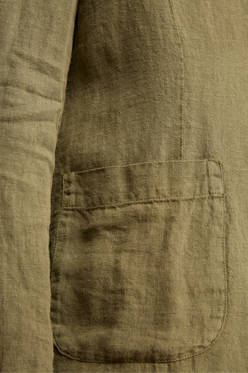 Giacca Verde in Lino - VERDE MILITARE