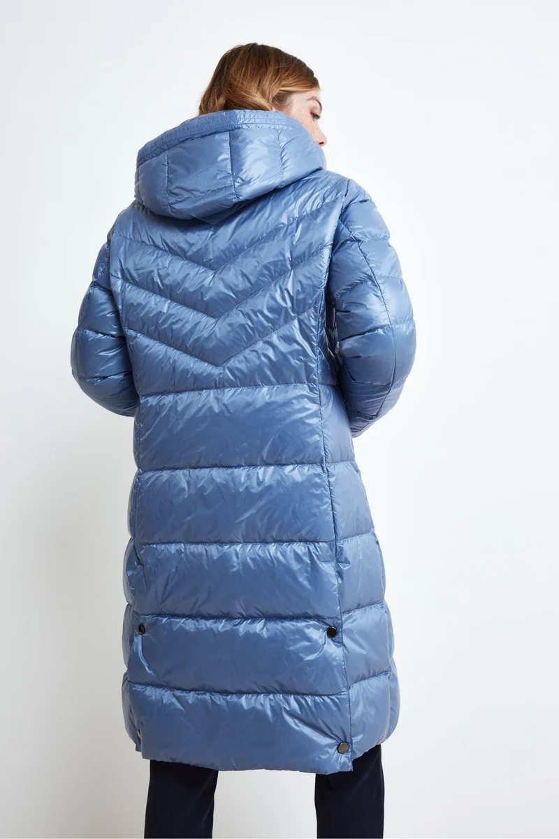 Piumino con cappuccio - AZZURRO