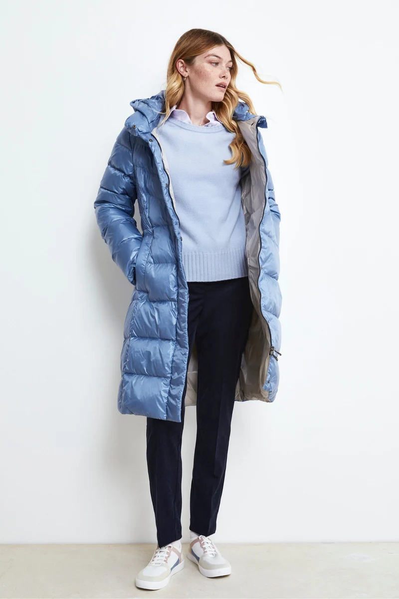 Piumino con cappuccio - AZZURRO