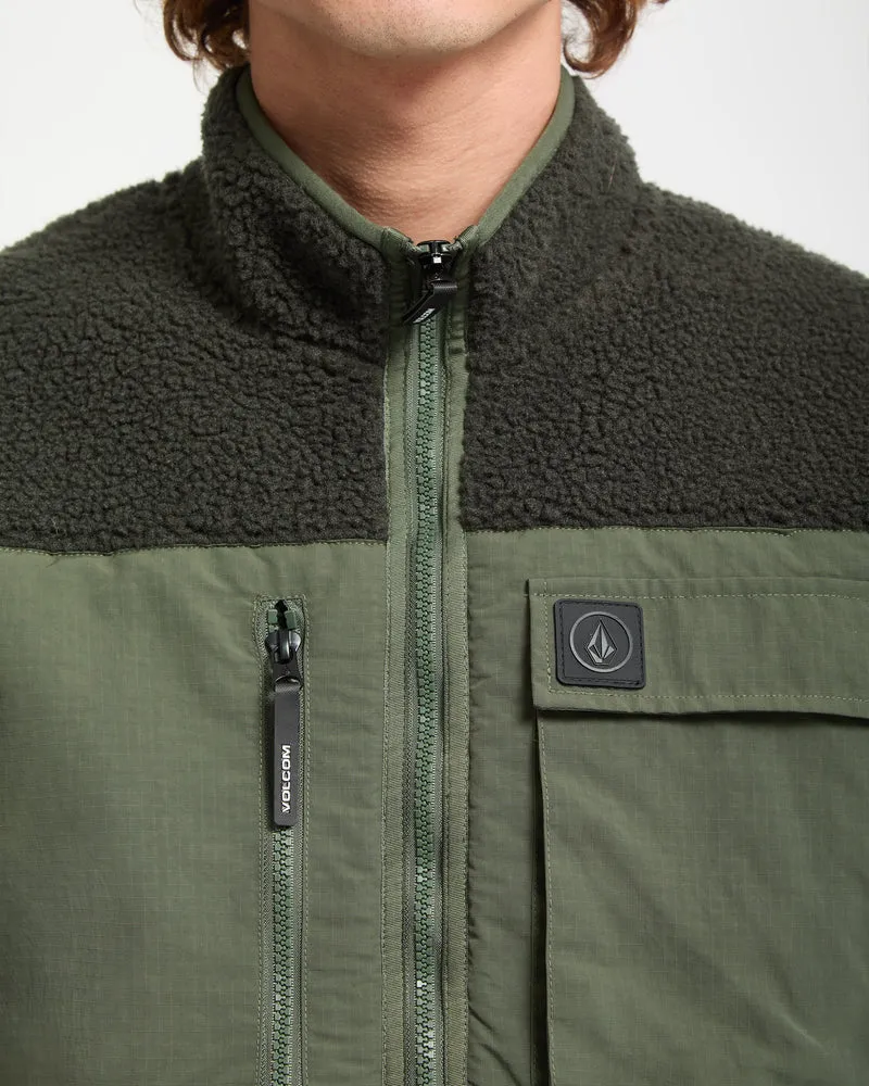Storm Stone Zip Sherpa Sweatshirt - Rinsed Black