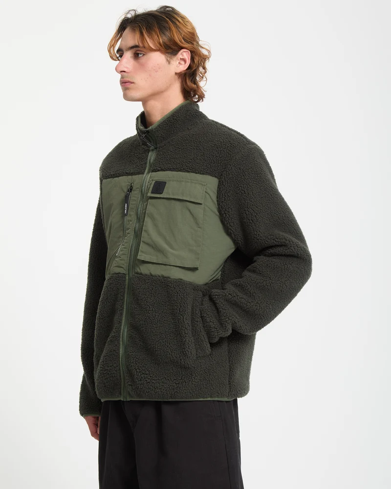 Storm Stone Zip Sherpa Sweatshirt - Rinsed Black