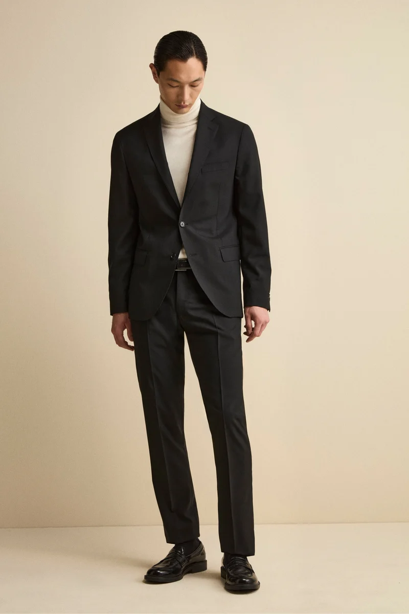 Pantalone Elegante Regular Fit in Lana Drop 6 - NERO