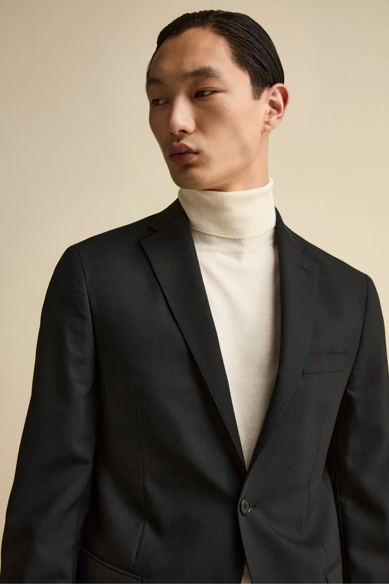 Giacca Monopetto Elegante con Revers Classico Drop 8L - NERO