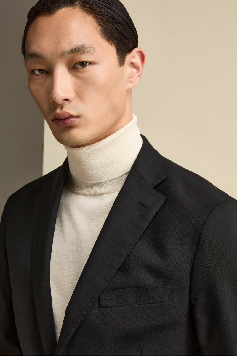 Giacca Monopetto Elegante con Revers Classico Drop 8L - NERO