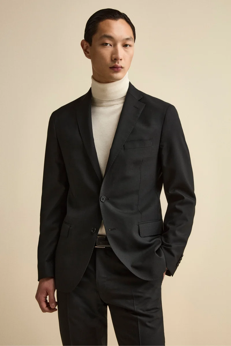 Giacca Monopetto Elegante con Revers Classico Drop 6 - NERO