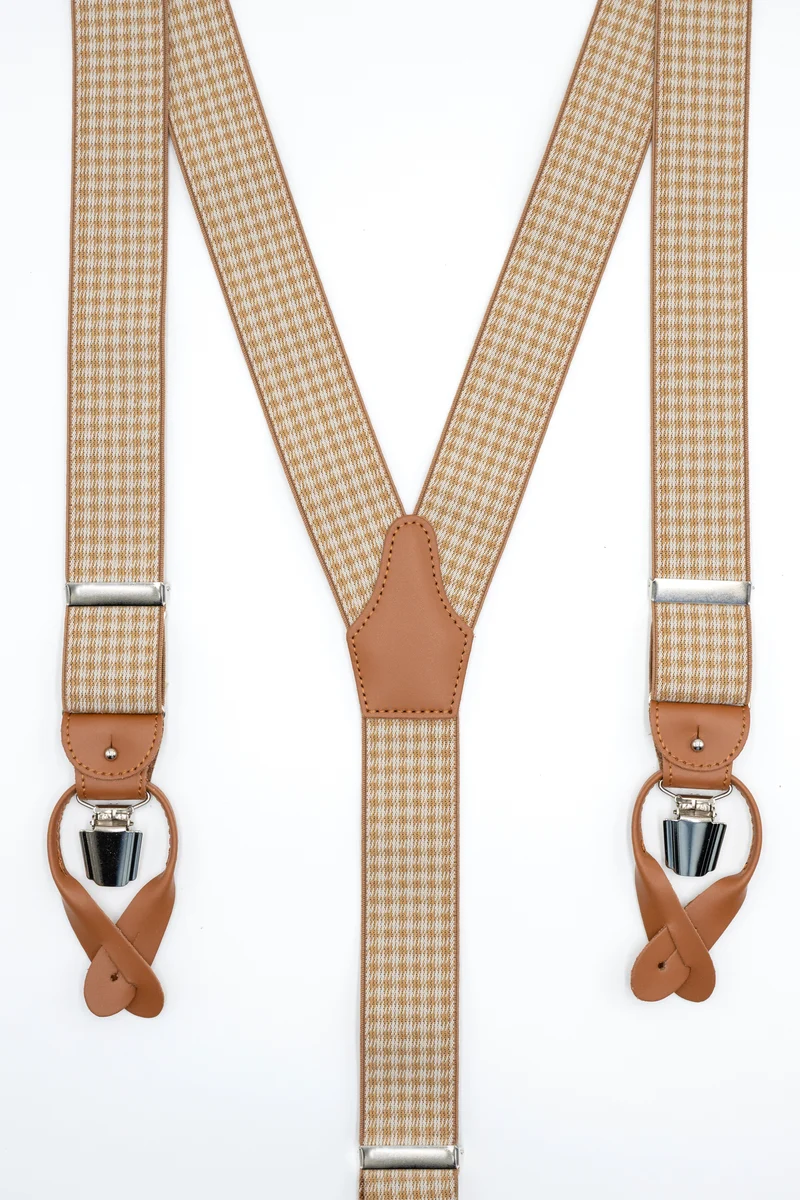 Bretelle Fantasia con Clip e Asole in Pelle - FANT. NATURALE