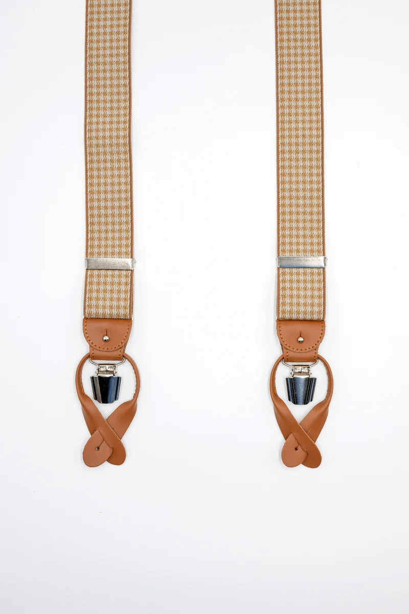 Bretelle Fantasia con Clip e Asole in Pelle - FANT. NATURALE