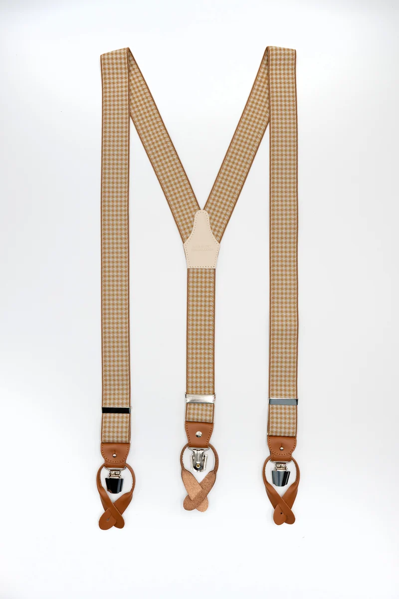 Bretelle Fantasia con Clip e Asole in Pelle - FANT. NATURALE