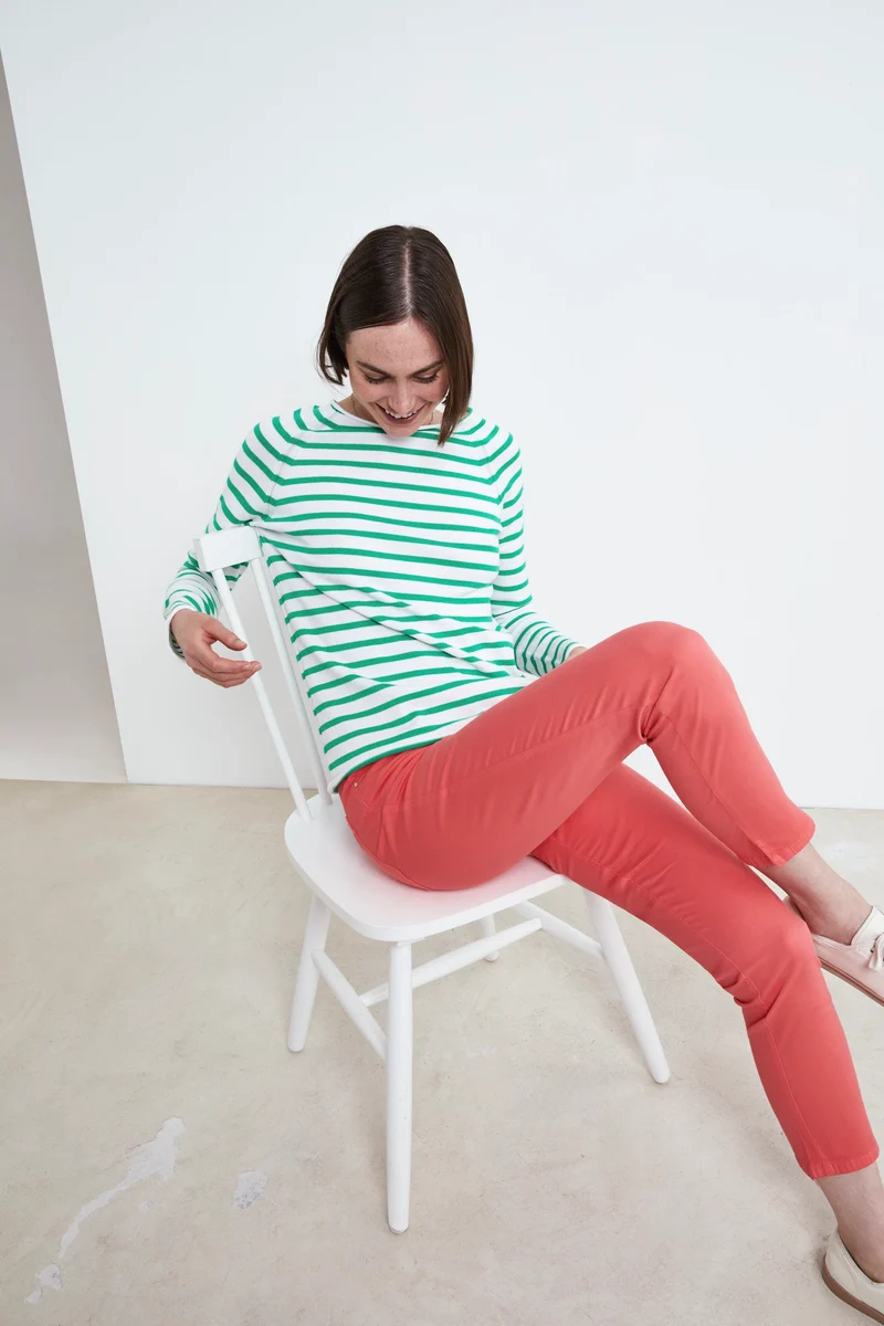 Maglia fantasia in cotone - BIANCO/VERDE