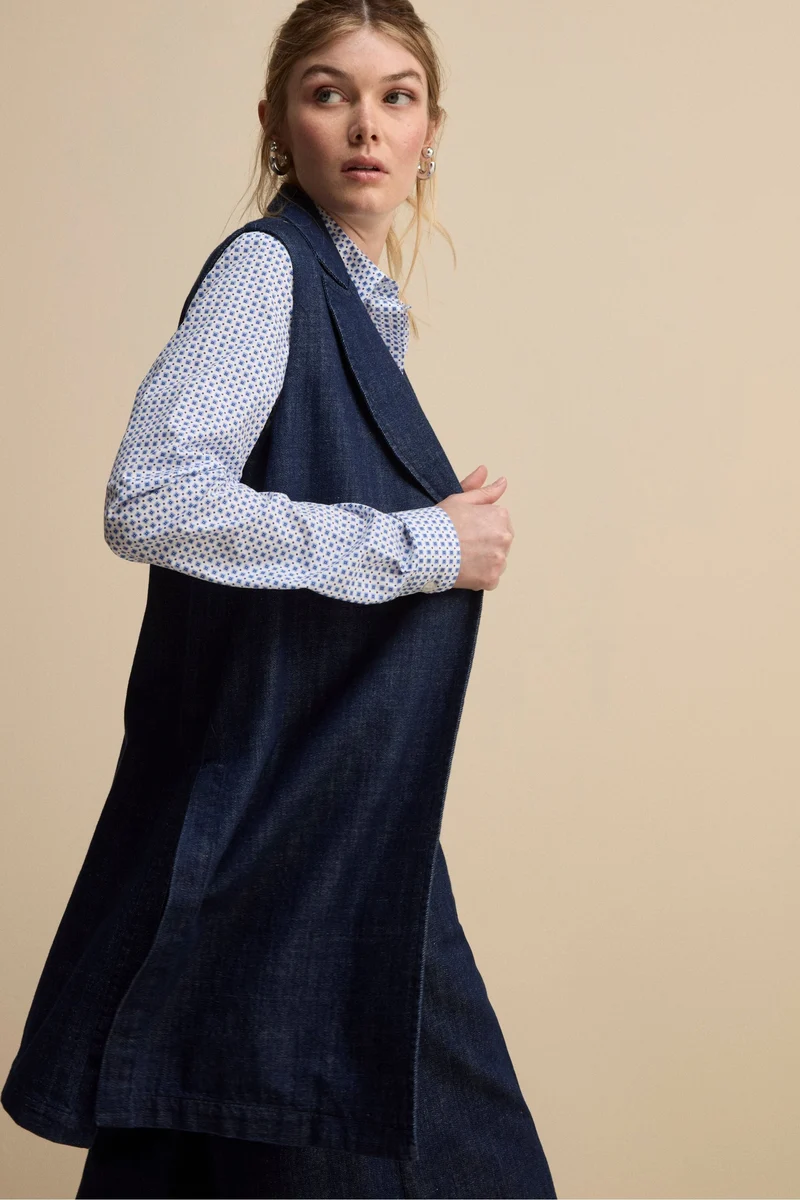 Gilet Lungo in Denim - JEANS