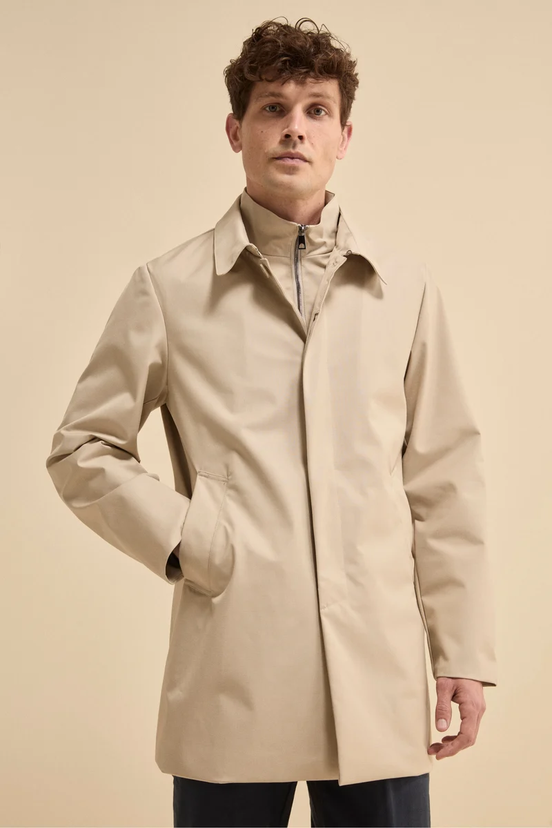 Trench Impermeabile con Pettorina - BEIGE