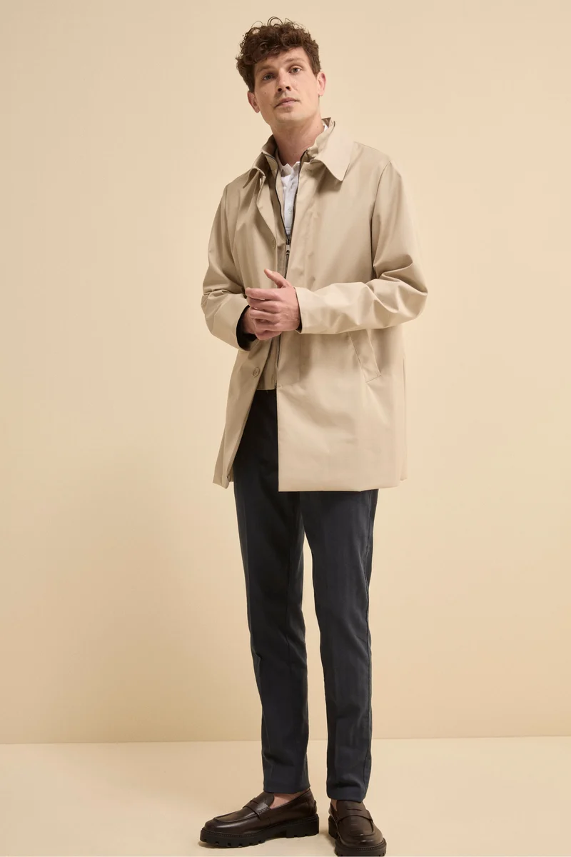 Trench Impermeabile con Pettorina - BEIGE