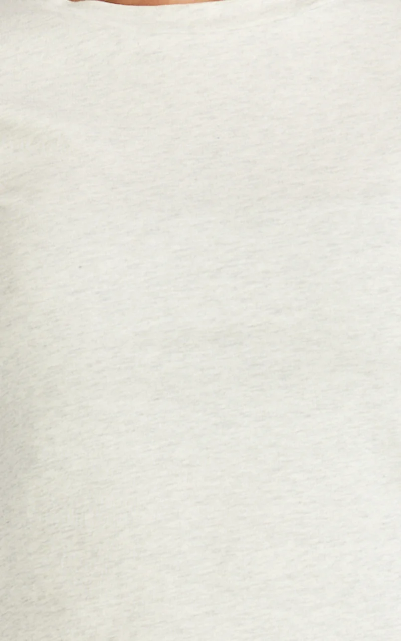 Georgina Top - Crew Neck Short Sleeve Baby Tee in Grey Marle