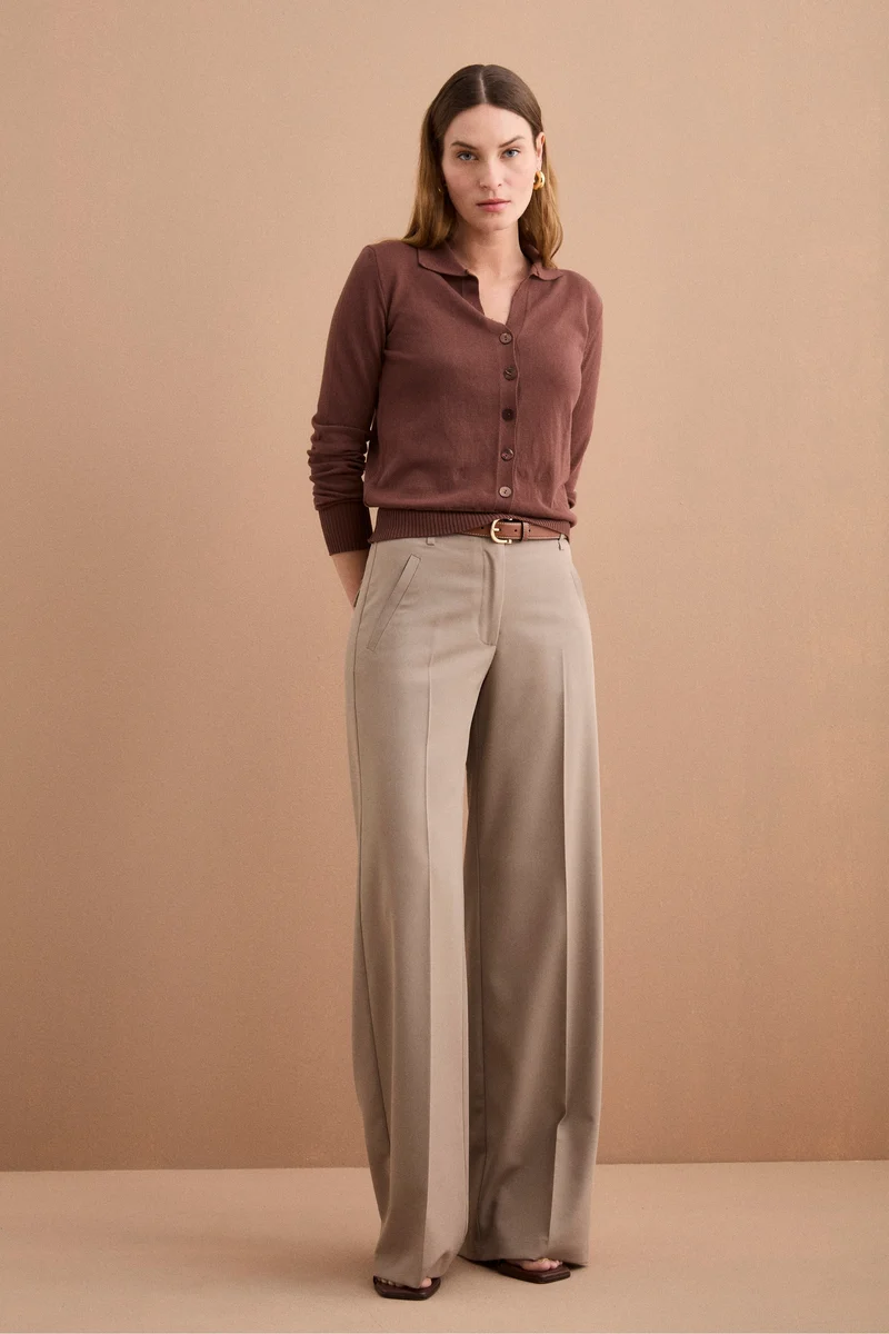 Cardigan Polo in Cotone - TERRA