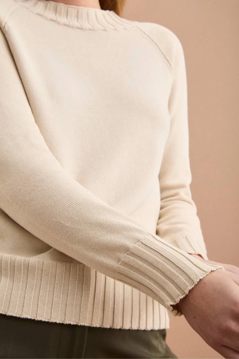 Maglia Barchetta in Cotone con Manica Raglan - VANIGLIA