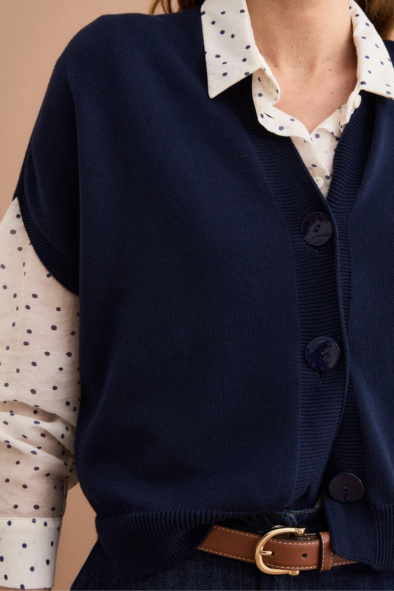 Cardigan Kimono in Cotone - BLU